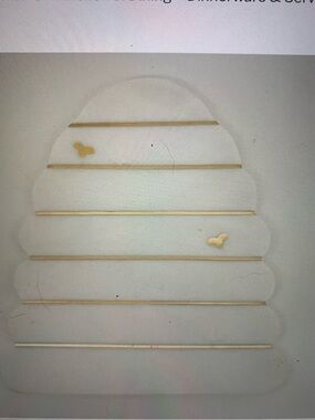 Cracker Barrel White and Gold Scalloped Serving Tray